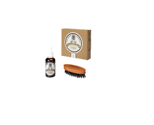 Pack Mr. Bear Citrus Aceite y Cepillo Para La Barba