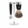Set de Afeitado Clásico Mühle - Línea Rytmo Negro - Brocha de Tejón Gris y Maquinilla Clásica - comprar online elivelimenshop