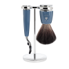 Set de Afeitado Clásico Mühle - Línea Rytmo Azul - Brocha de Fibras y Maquinilla Cabezal Mach3