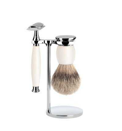 Set de Afeitado Clásico Mühle - Línea Sophist - Brocha de Tejón, Maquinilla Clásica Peine Cerrado