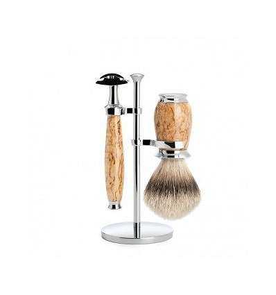 Set de Afeitado Clásico Mühle - Línea Purist - Madera de Abedul - Brocha de Tejón , Maquinilla Peine Cerrado - comprar online el