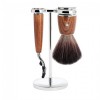 Set de Afeitado Clásico Mühle - Línea Rytmo Madera - Brocha Sintética y Maquinilla Mach 3 - comprar online elivelimenshop