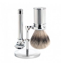Set de Afeitado clásico Mühle - Tradicional Cromado - Brocha de Tejón y Maquinilla Peine Cerrado